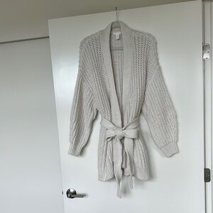 Cozy Cream Belted Knit Cardigan